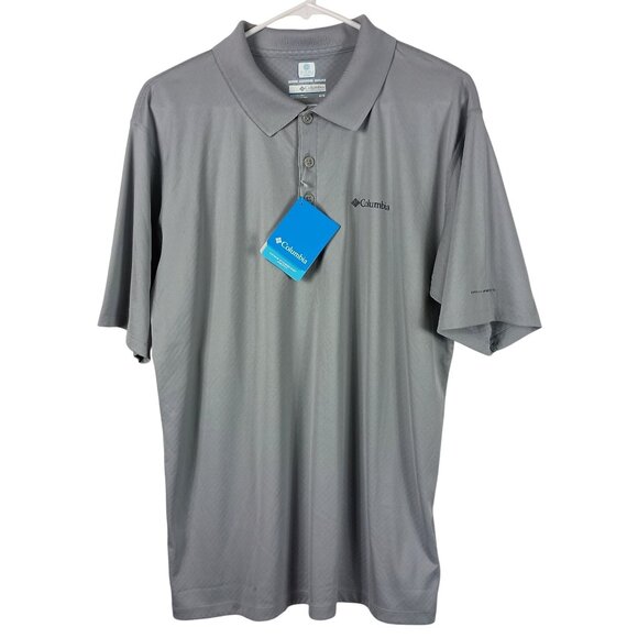 Columbia Mens Omni Freeze Zero Rules Cooling Polo Shirt Gray Size M Short Sleeve - Picture 1 of 8